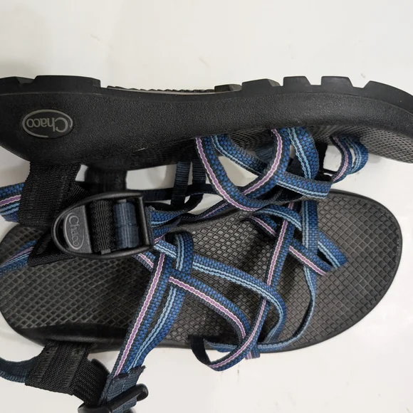 Chaco Black and Blue Strappy Sandals - Picture 1 of 8
